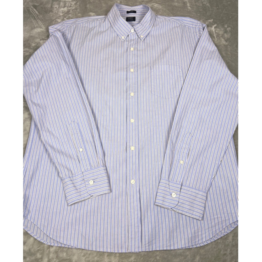 J. Crew Men's XL Classic Flex Washed Striped Button Down Shirt Blue Preppy NWT